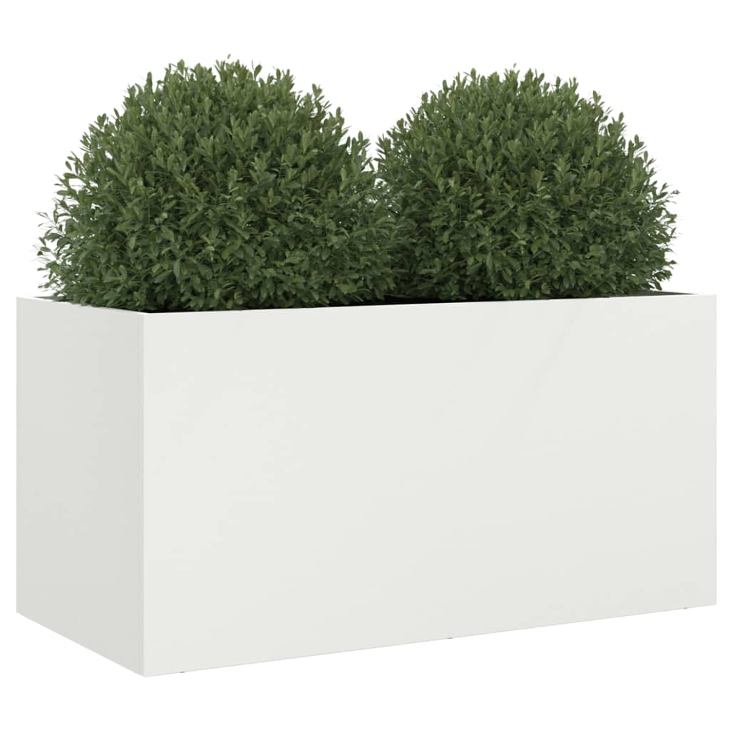 vidaXL Jardinera acero blanco 62x30x29 cm