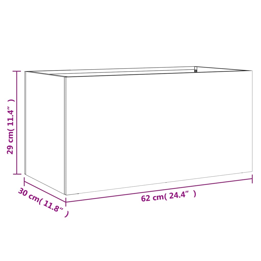 vidaXL Jardinera acero blanco 62x30x29 cm