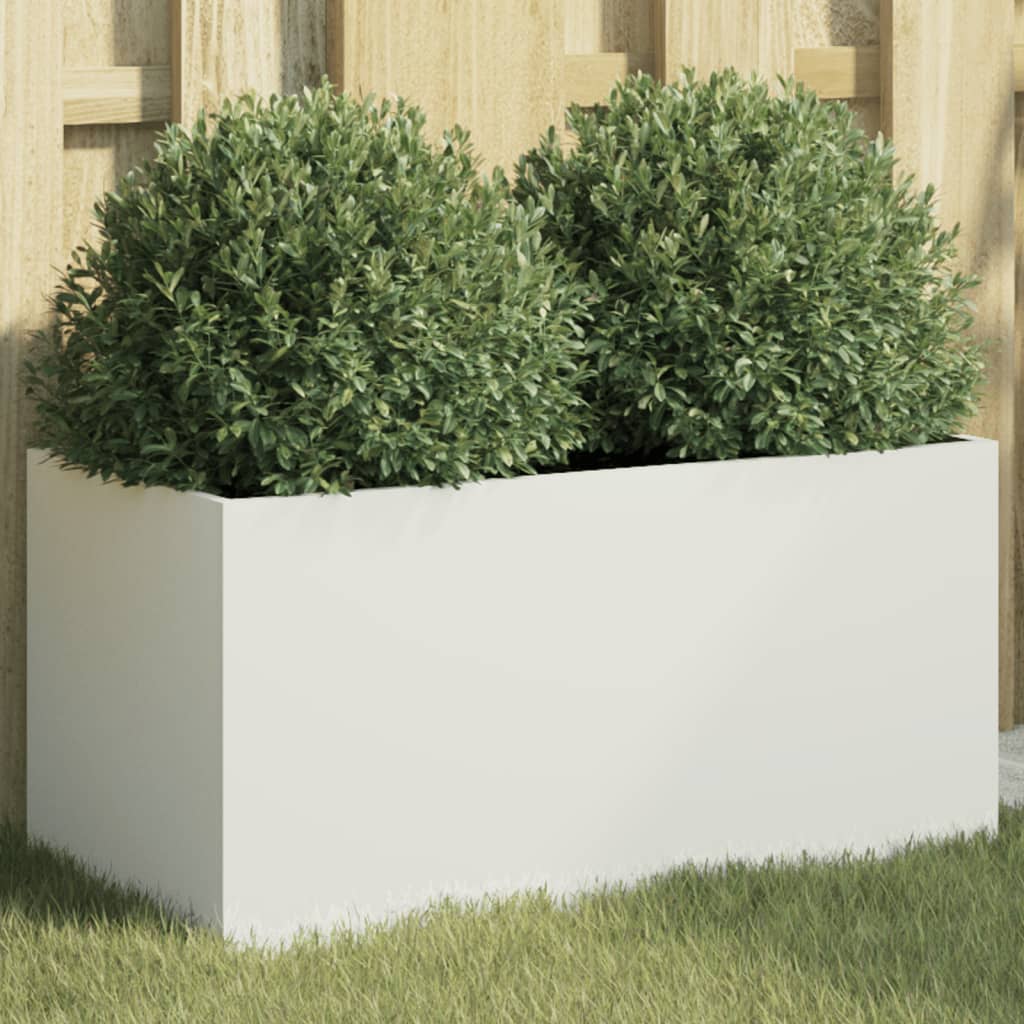 vidaXL Jardinera acero blanco 62x30x29 cm