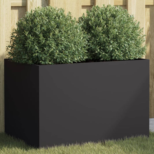 vidaXL Jardinera acero negro 62x40x39 cm