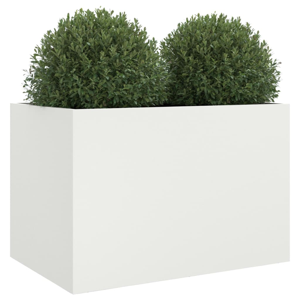 vidaXL Jardinera acero blanco 62x40x39 cm