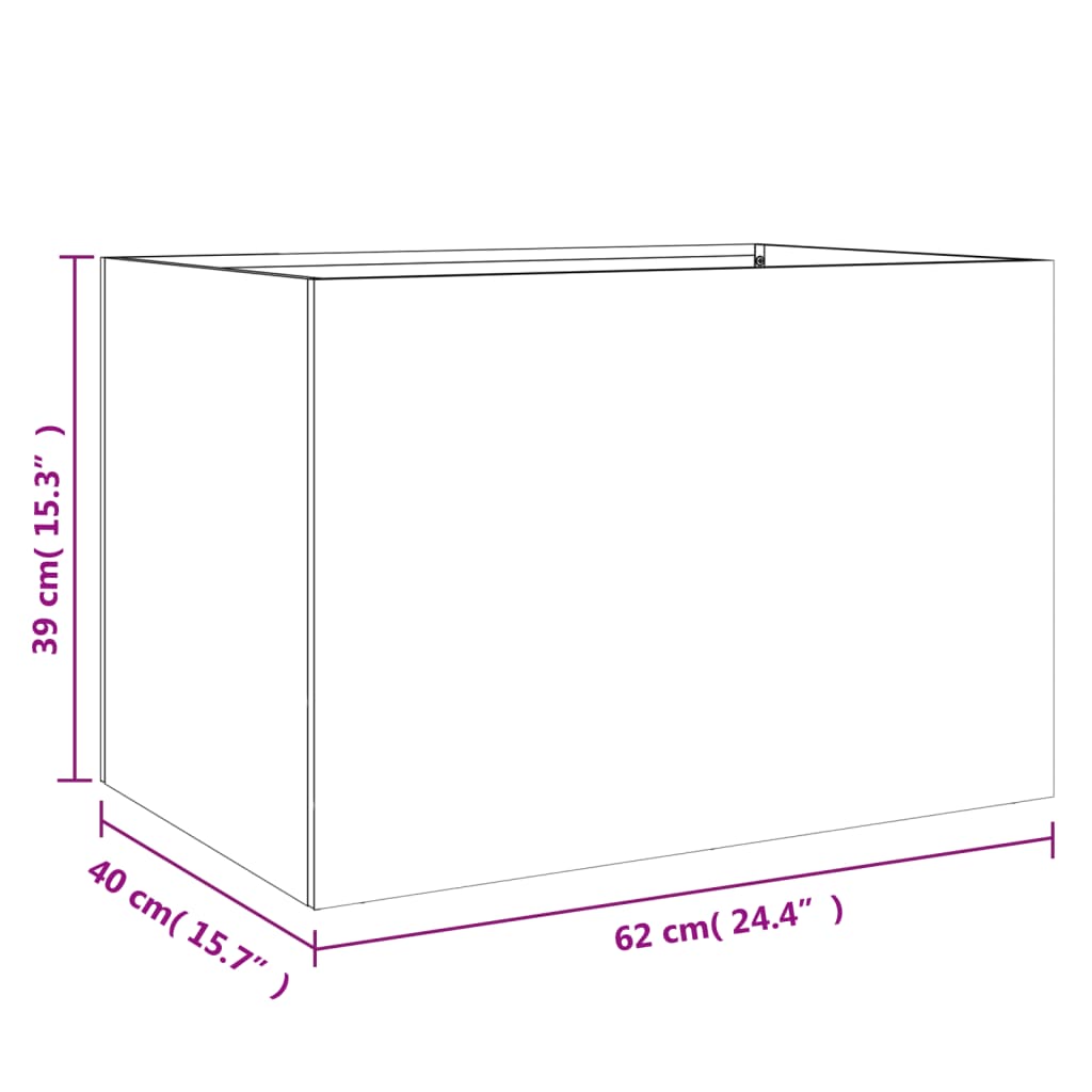 vidaXL Jardinera acero blanco 62x40x39 cm