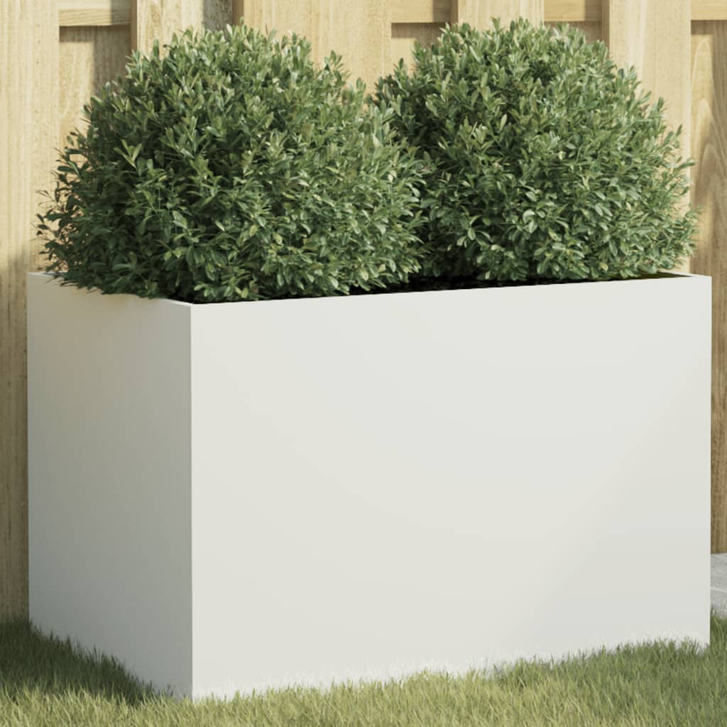 vidaXL Jardinera acero blanco 62x40x39 cm