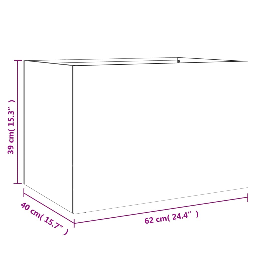 vidaXL Jardinera acero verde oliva 62x40x39 cm