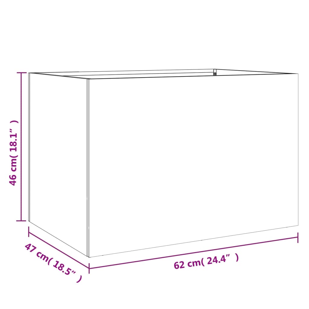 vidaXL Jardinera acero gris antracita 62x47x46 cm