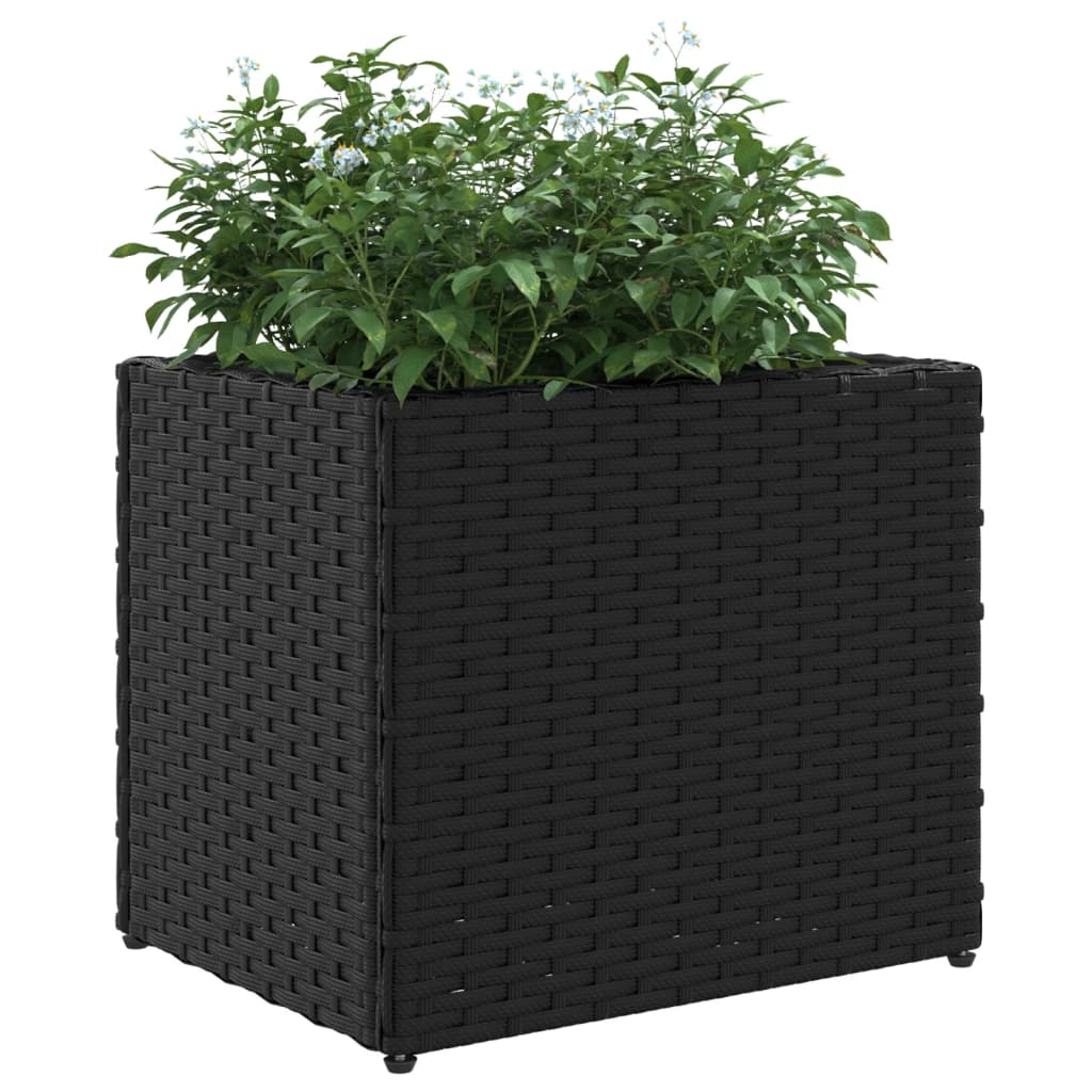 vidaXL Jardineras 2 unidades ratán sintético negro 36x30x32 cm