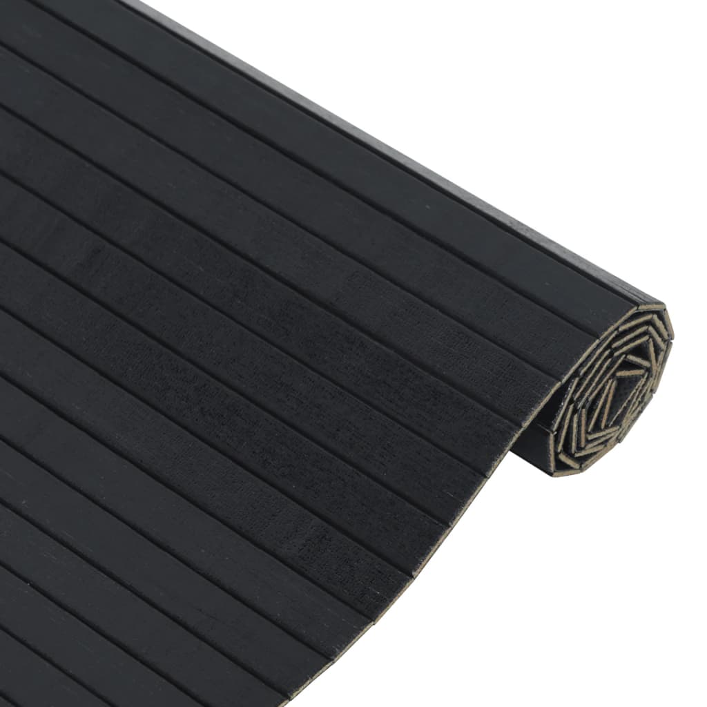 vidaXL Alfombra rectangular bambú negro 60x200 cm