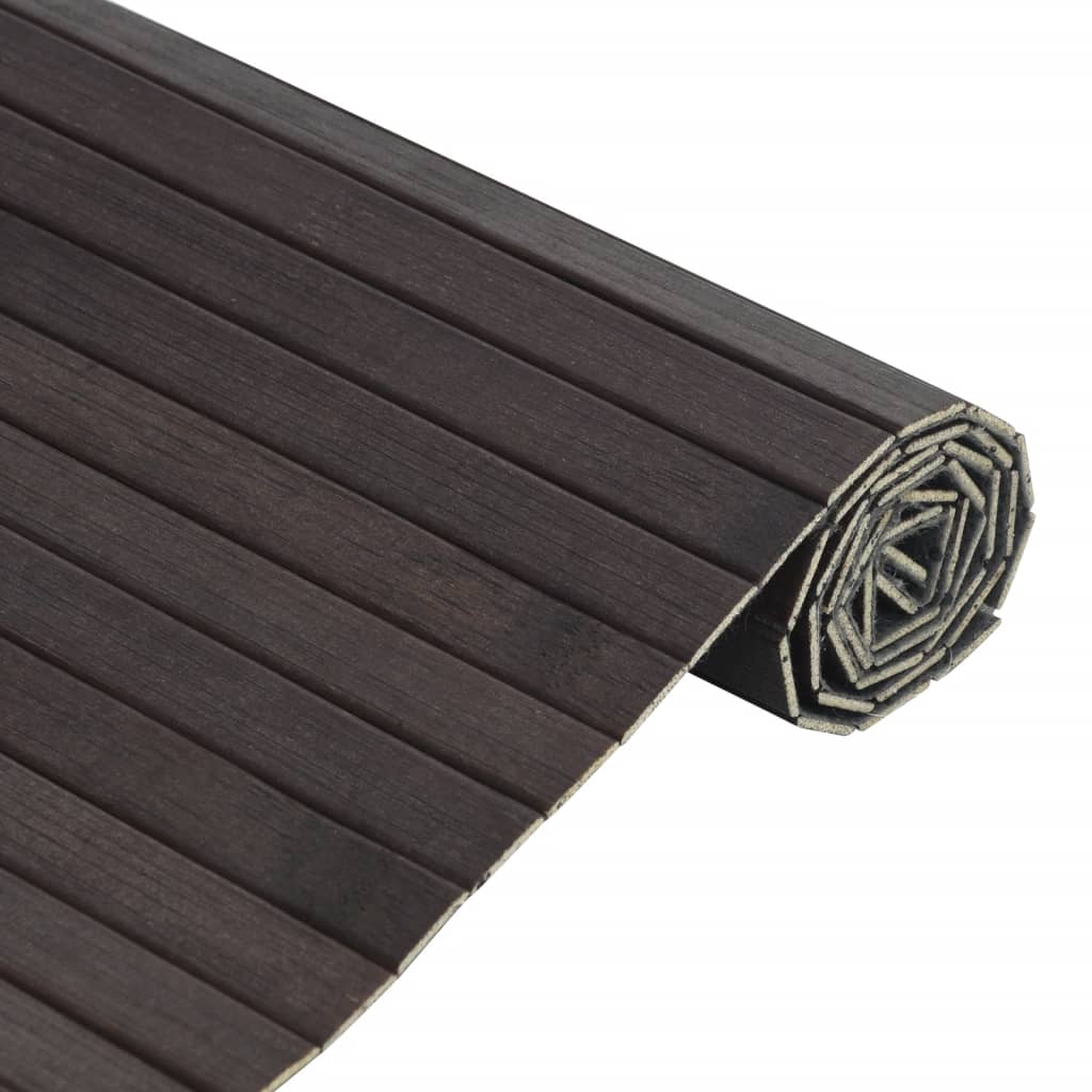 vidaXL Alfombra rectangular bambú marrón oscuro 70x300 cm