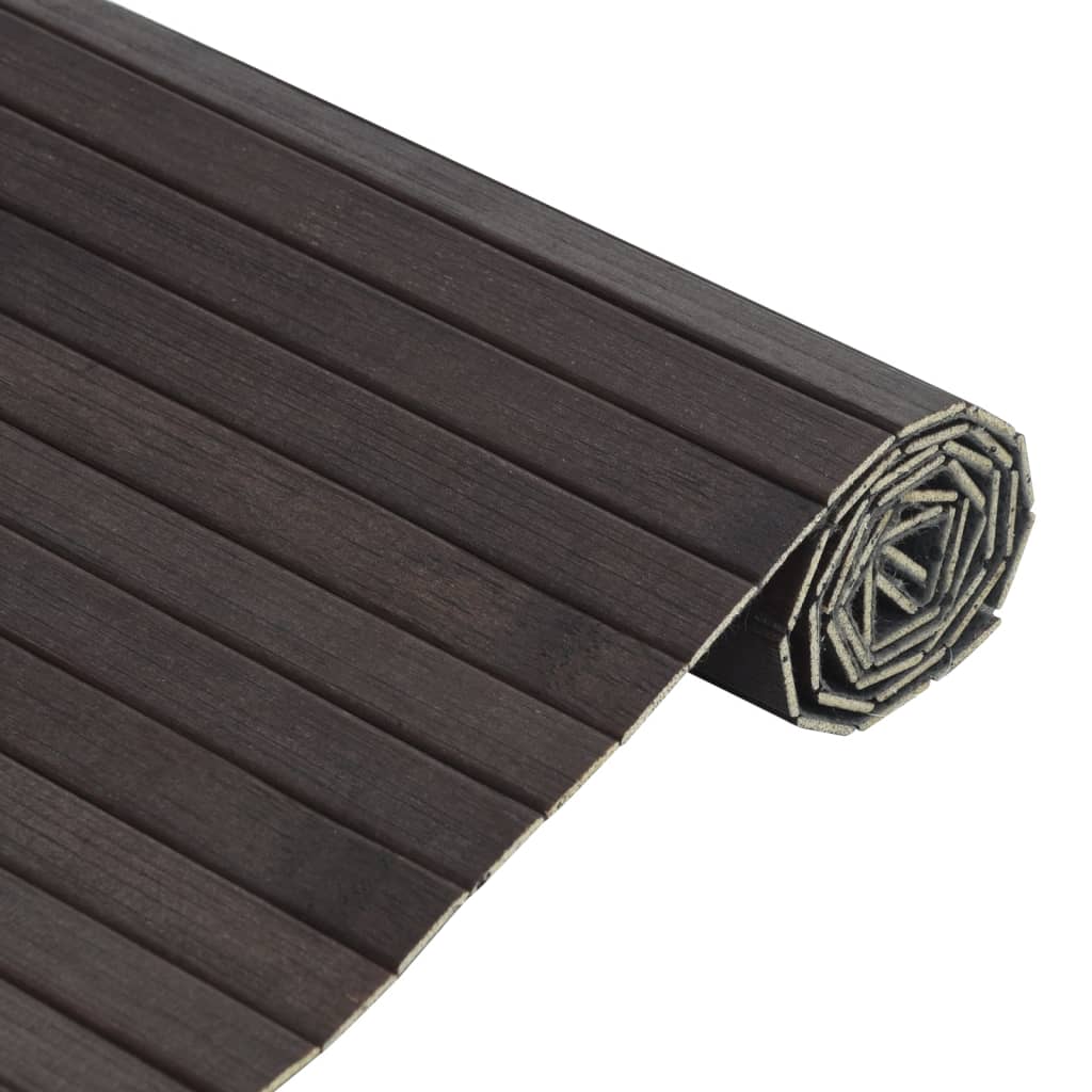 vidaXL Alfombra rectangular bambú marrón oscuro 70x500 cm