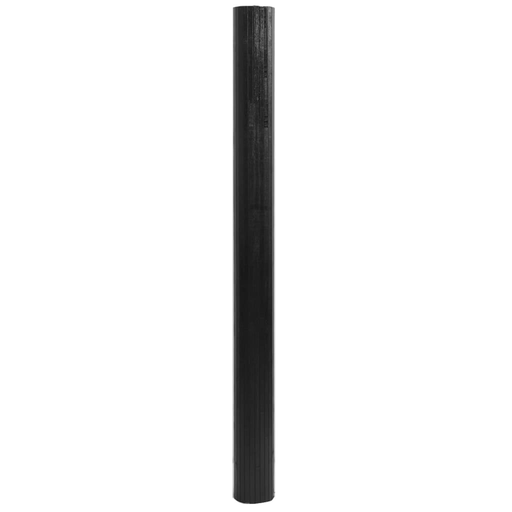 vidaXL Alfombra rectangular bambú negro 80x100 cm