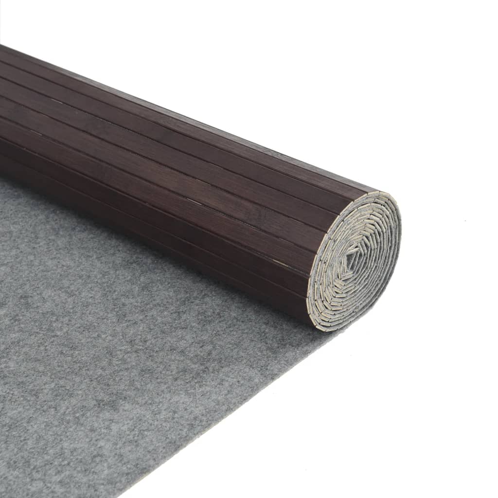 vidaXL Alfombra rectangular bambú marrón oscuro 80x500 cm