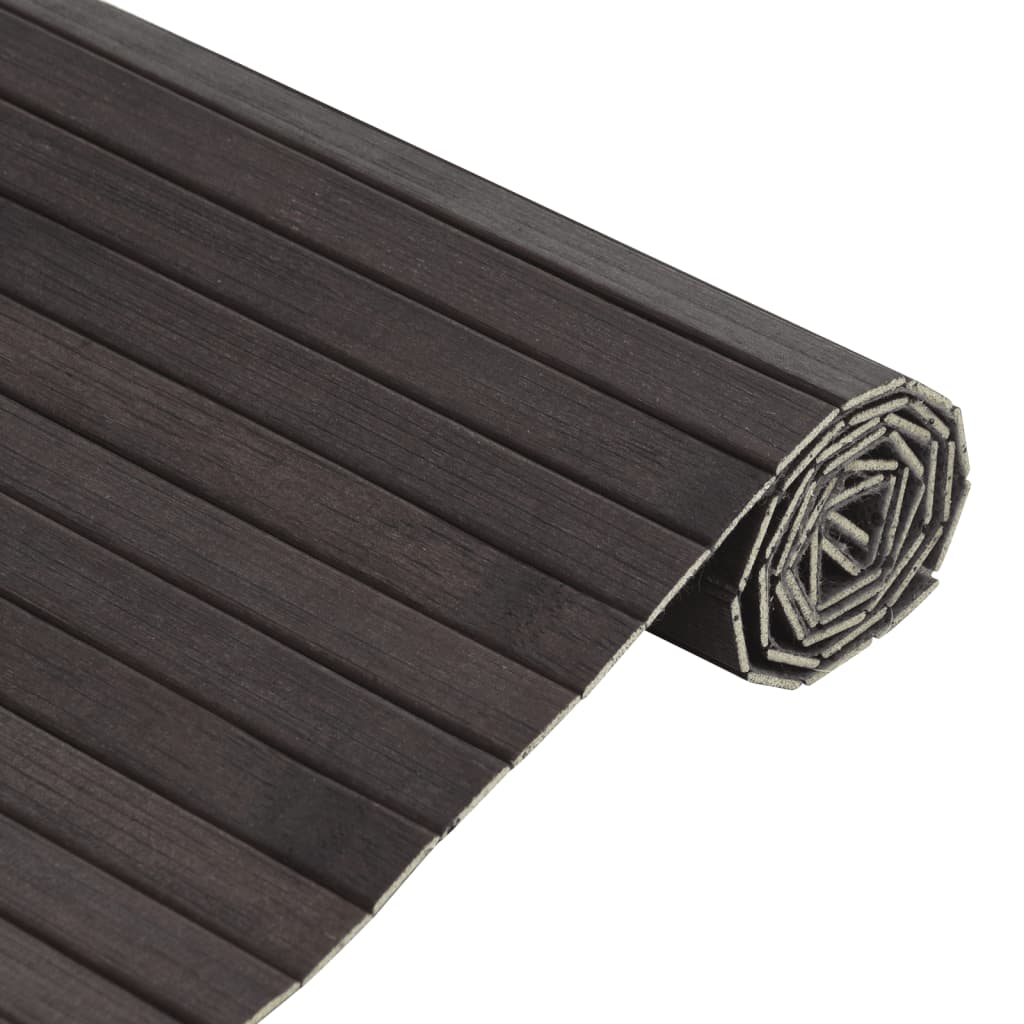 vidaXL Alfombra rectangular bambú marrón oscuro 100x100 cm