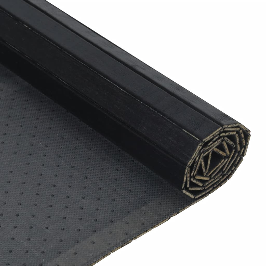 vidaXL Alfombra rectangular bambú negro 100x400 cm