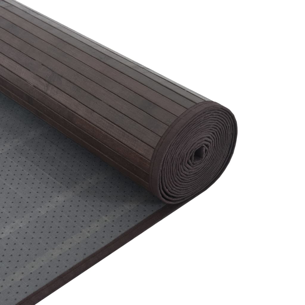 vidaXL Alfombra rectangular bambú marrón oscuro 70x100 cm