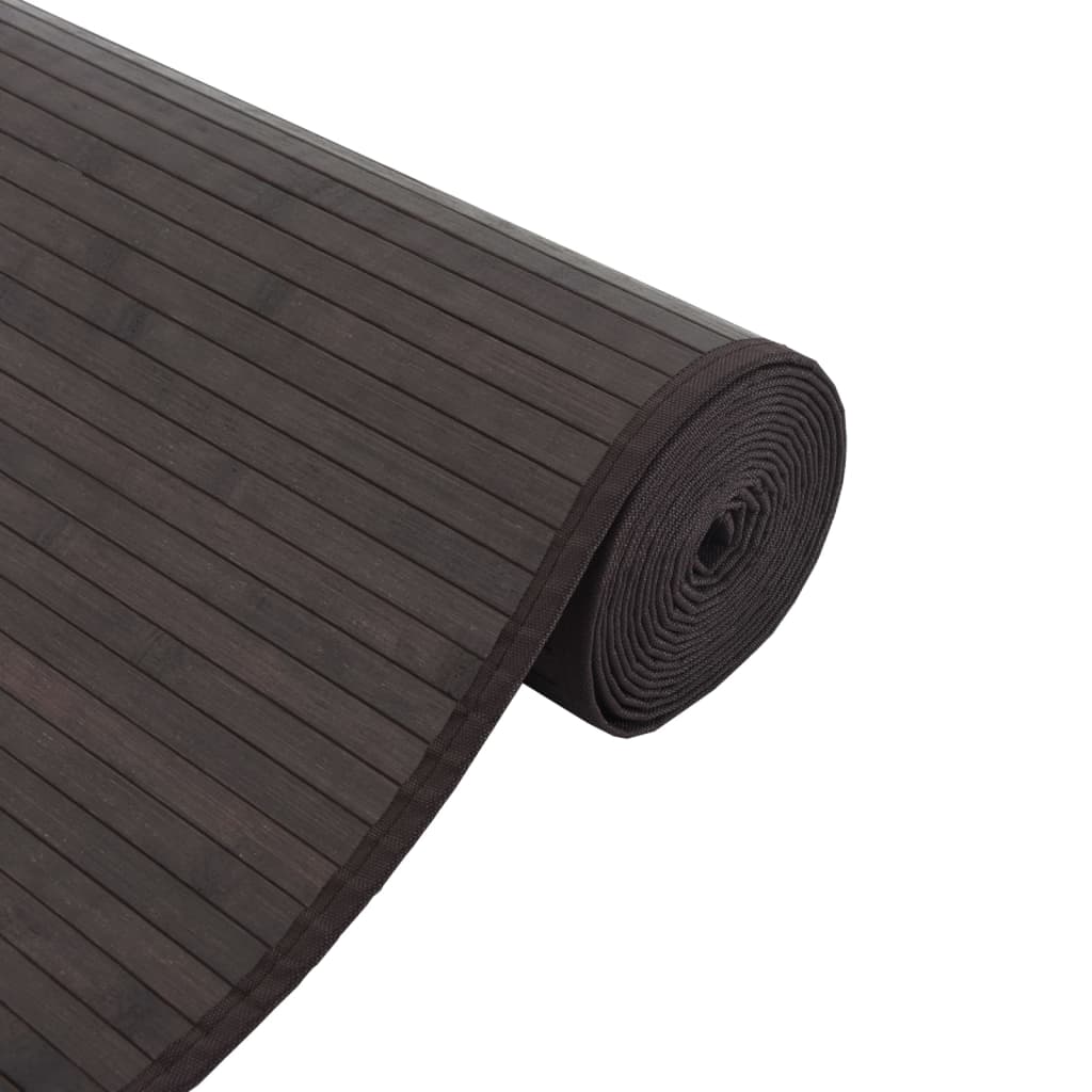 vidaXL Alfombra rectangular bambú marrón oscuro 70x300 cm