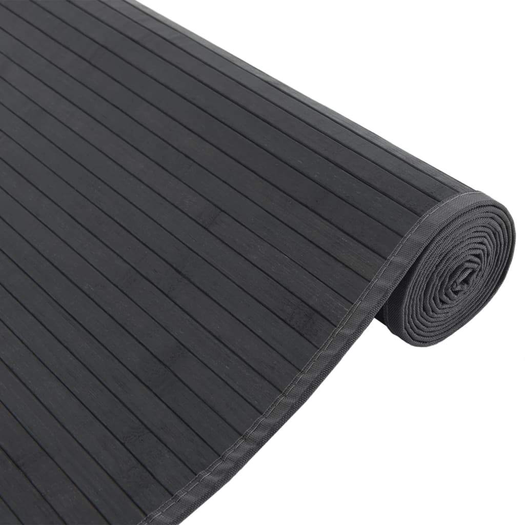 vidaXL Alfombra rectangular bambú negro 80x100 cm