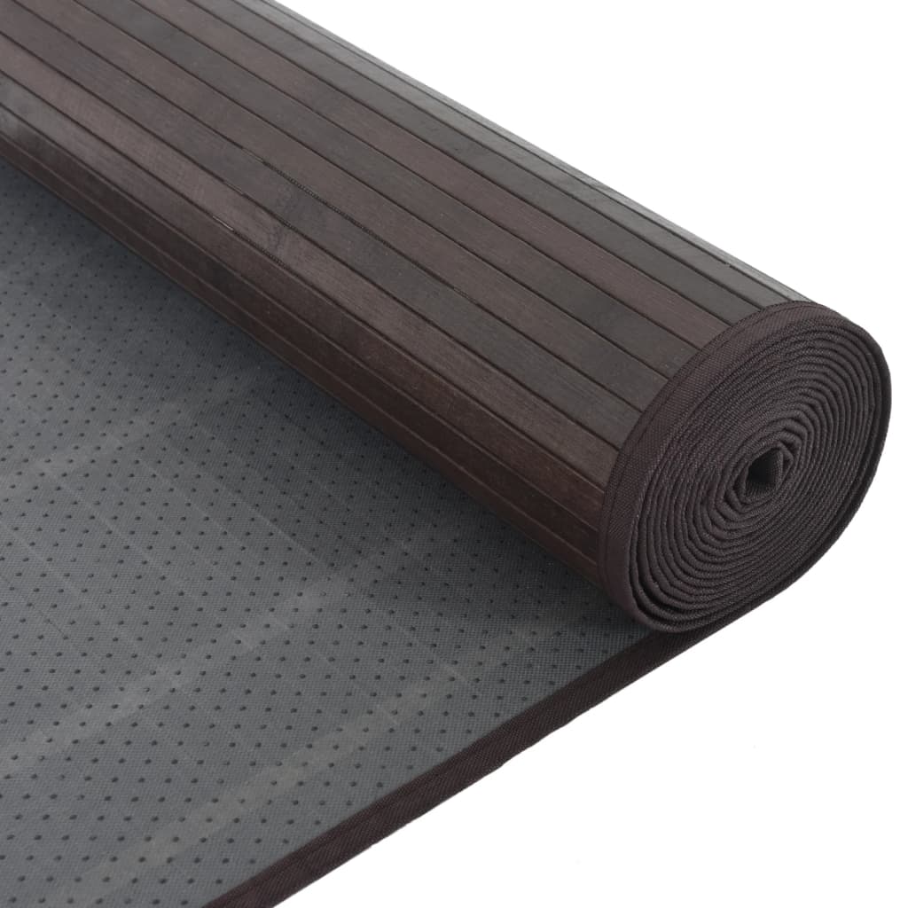 vidaXL Alfombra rectangular bambú marrón oscuro 80x300 cm