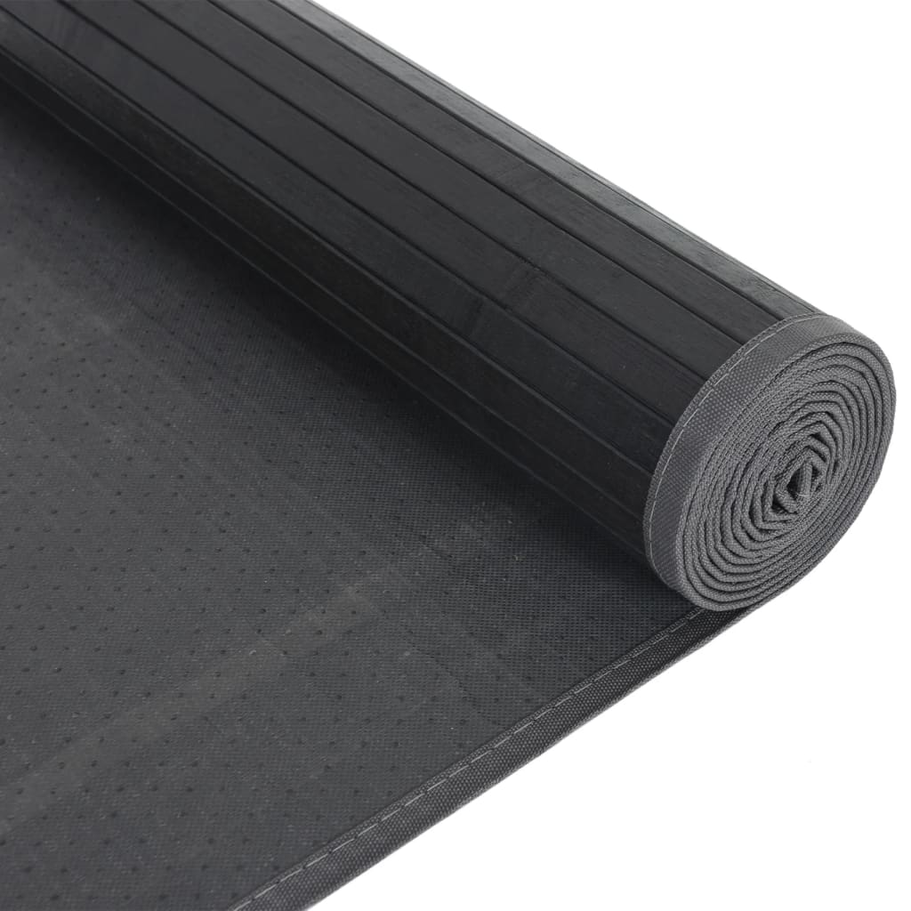 vidaXL Alfombra rectangular bambú negro 80x400 cm