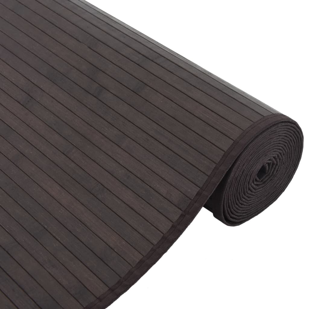 vidaXL Alfombra rectangular bambú marrón oscuro 80x400 cm