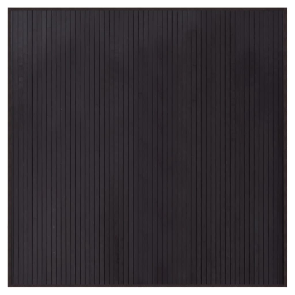 vidaXL Alfombra cuadrada bambú marrón oscuro 100x100 cm