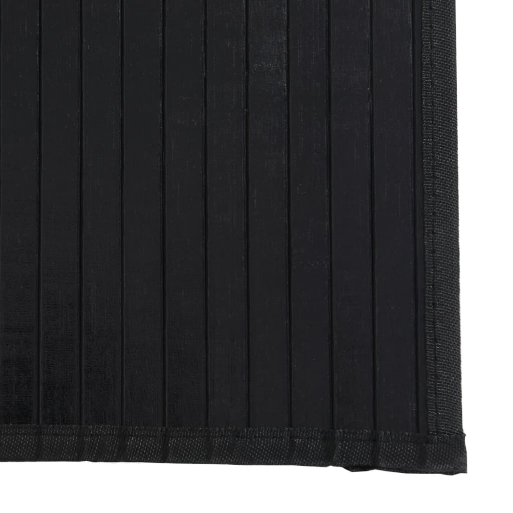 vidaXL Alfombra rectangular bambú negro 100x300 cm