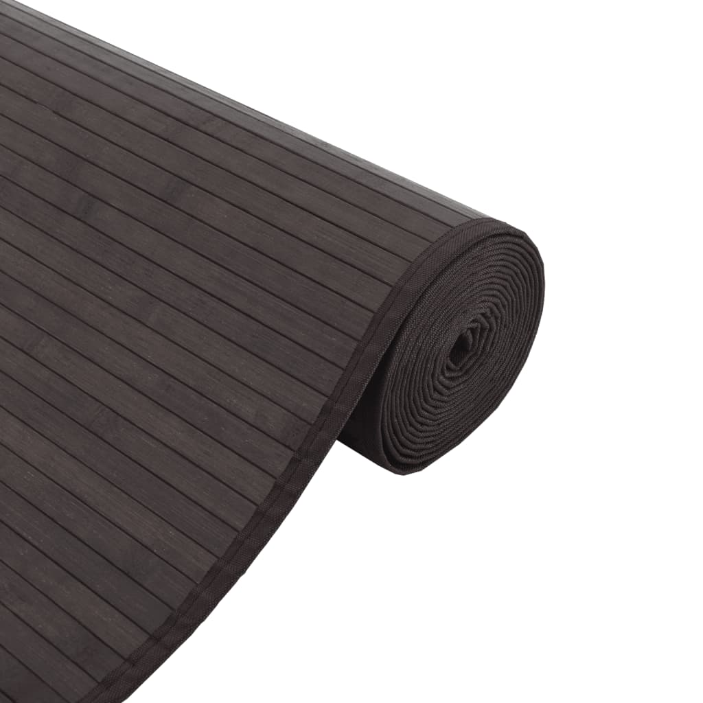 vidaXL Alfombra rectangular bambú marrón oscuro 100x400 cm