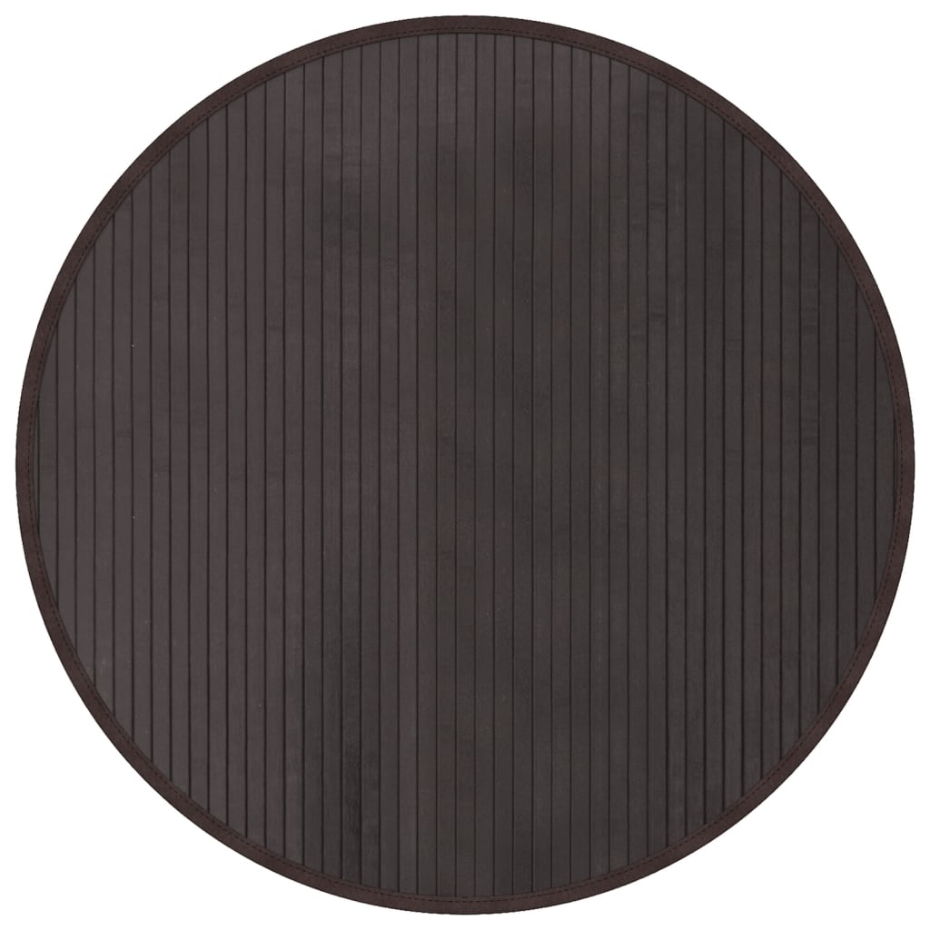 vidaXL Alfombra redonda bambú marrón oscuro 80 cm