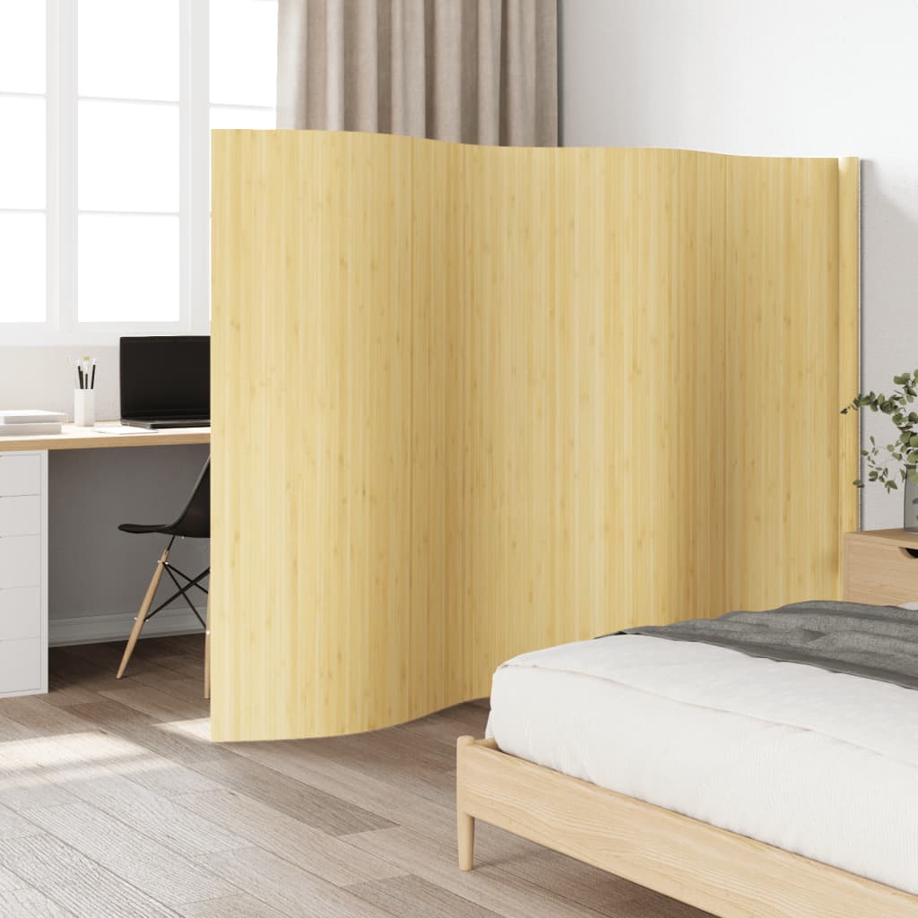 vidaXL Biombo divisor de bambú color natural claro 165x400 cm