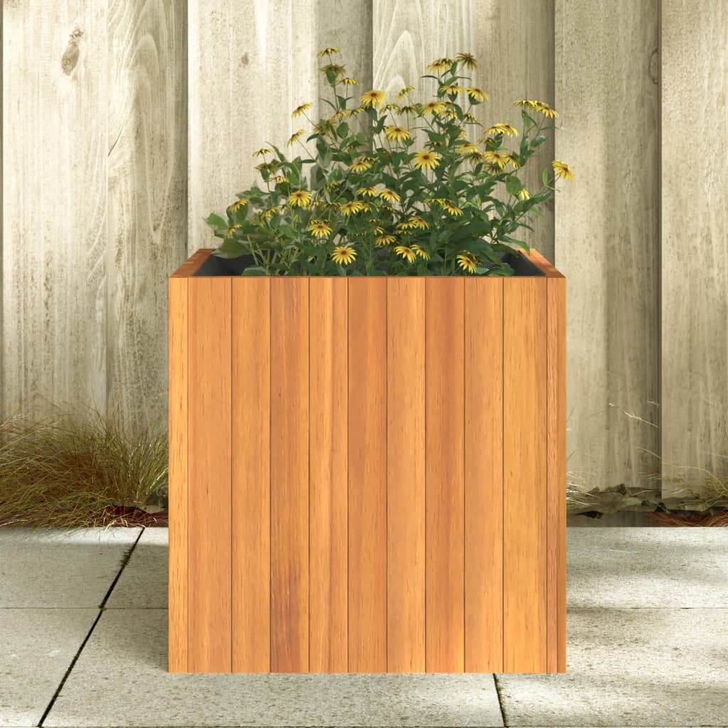 vidaXL Jardinera de madera maciza de acacia 45x45x45 cm