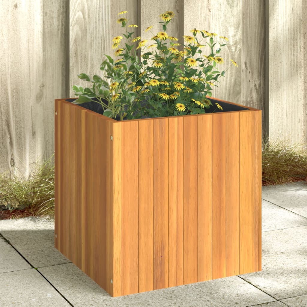 vidaXL Jardinera de madera maciza de acacia 45x45x45 cm