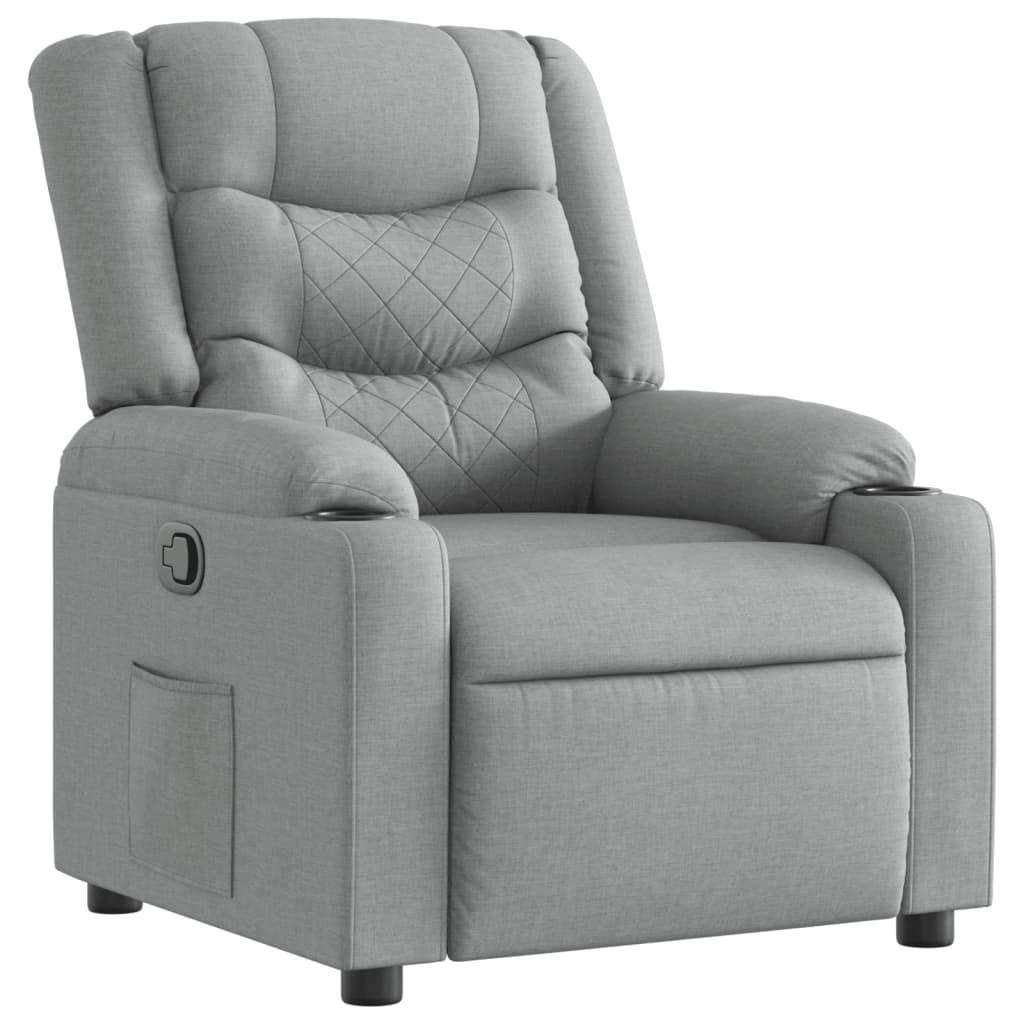 vidaXL Sillón reclinable de tela gris claro