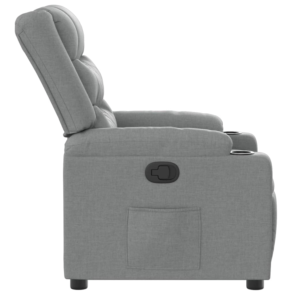 vidaXL Sillón reclinable de tela gris claro