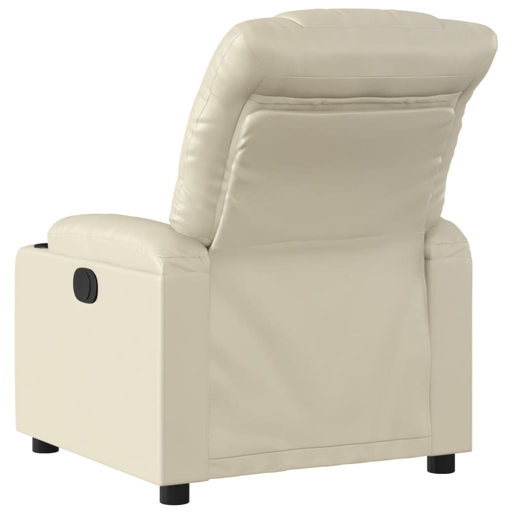 vidaXL Sillón reclinable de cuero sintético crema