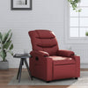 vidaXL Sillón reclinable de cuero sintético rojo tinto