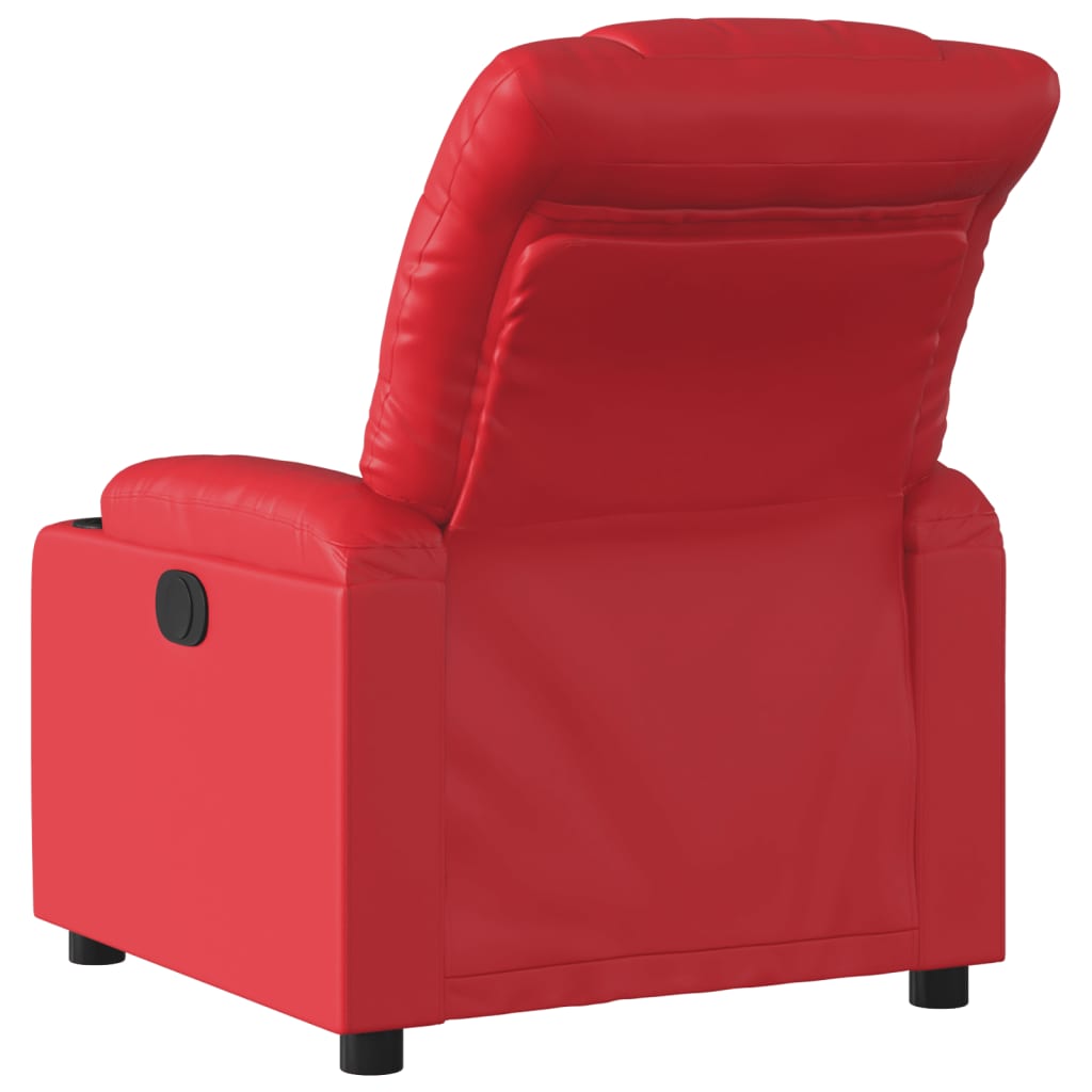 vidaXL Sillón reclinable de cuero sintético rojo