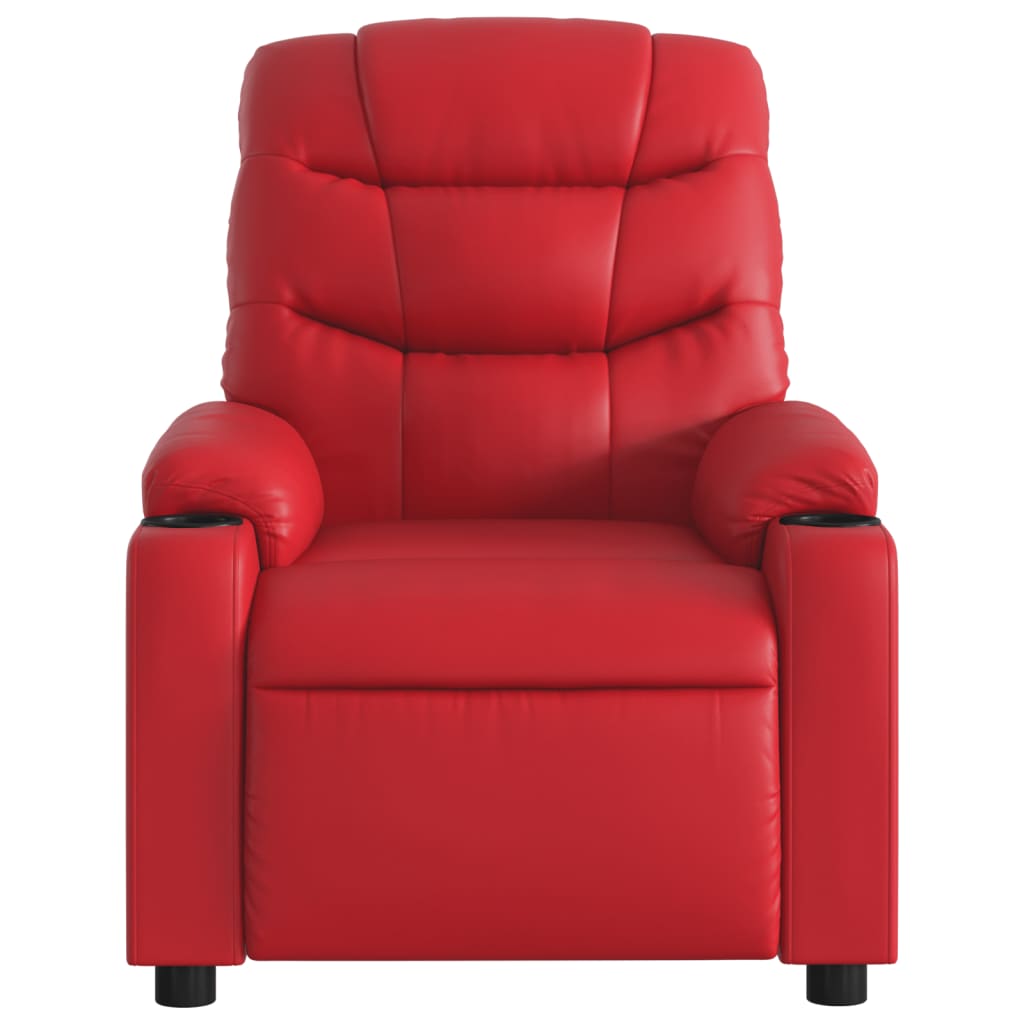 vidaXL Sillón reclinable de cuero sintético rojo