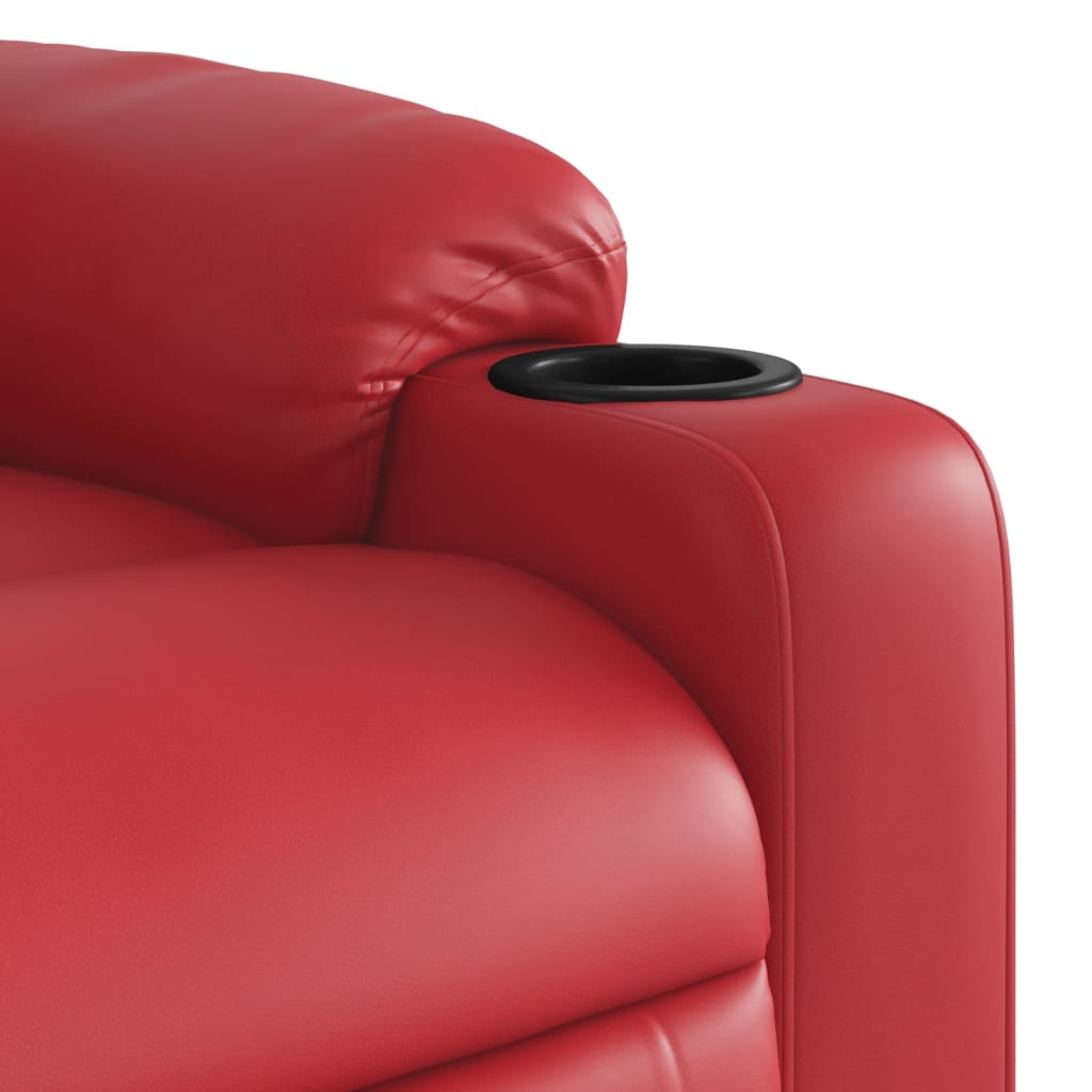 vidaXL Sillón reclinable de cuero sintético rojo