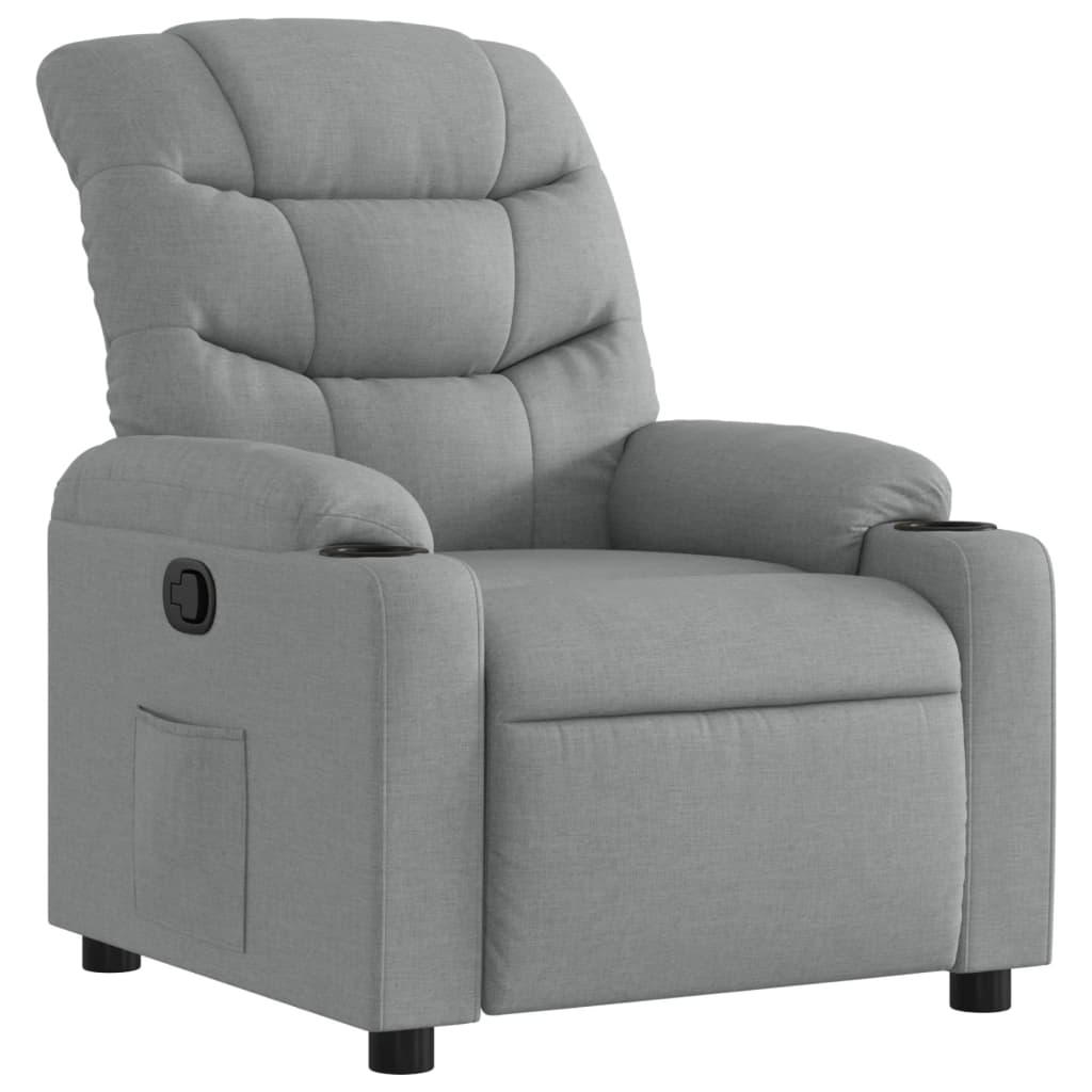 vidaXL Sillón reclinable de tela gris claro