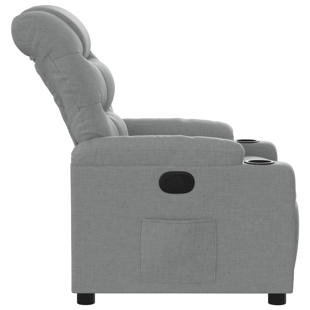 vidaXL Sillón reclinable de tela gris claro