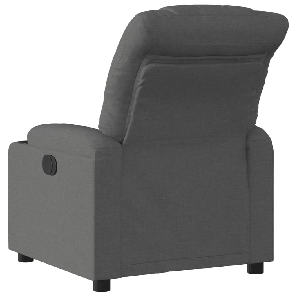 vidaXL Sillón reclinable de tela gris oscuro