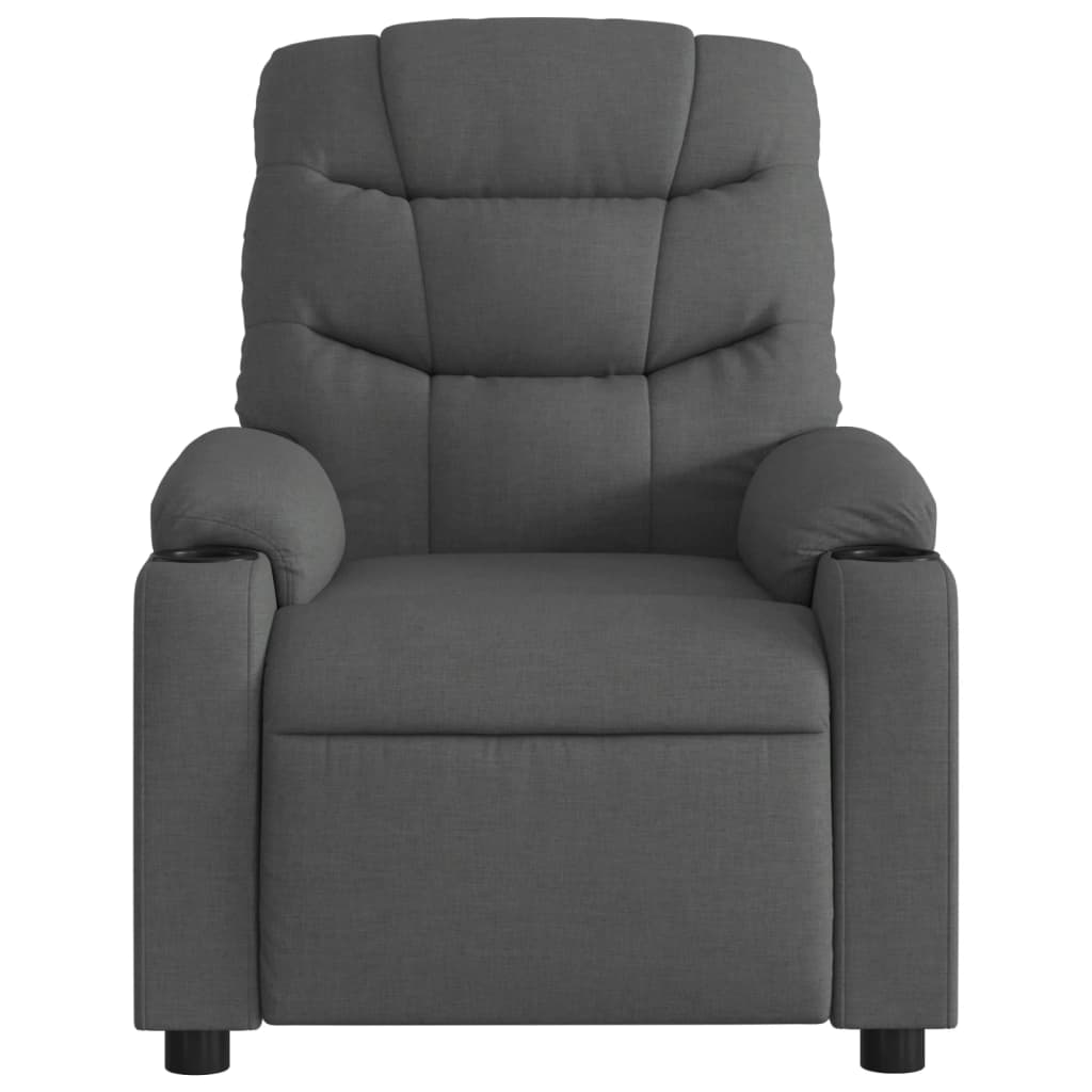 vidaXL Sillón reclinable de tela gris oscuro