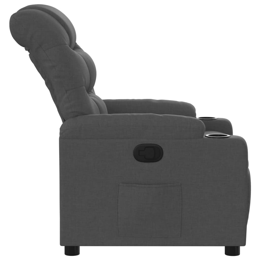 vidaXL Sillón reclinable de tela gris oscuro