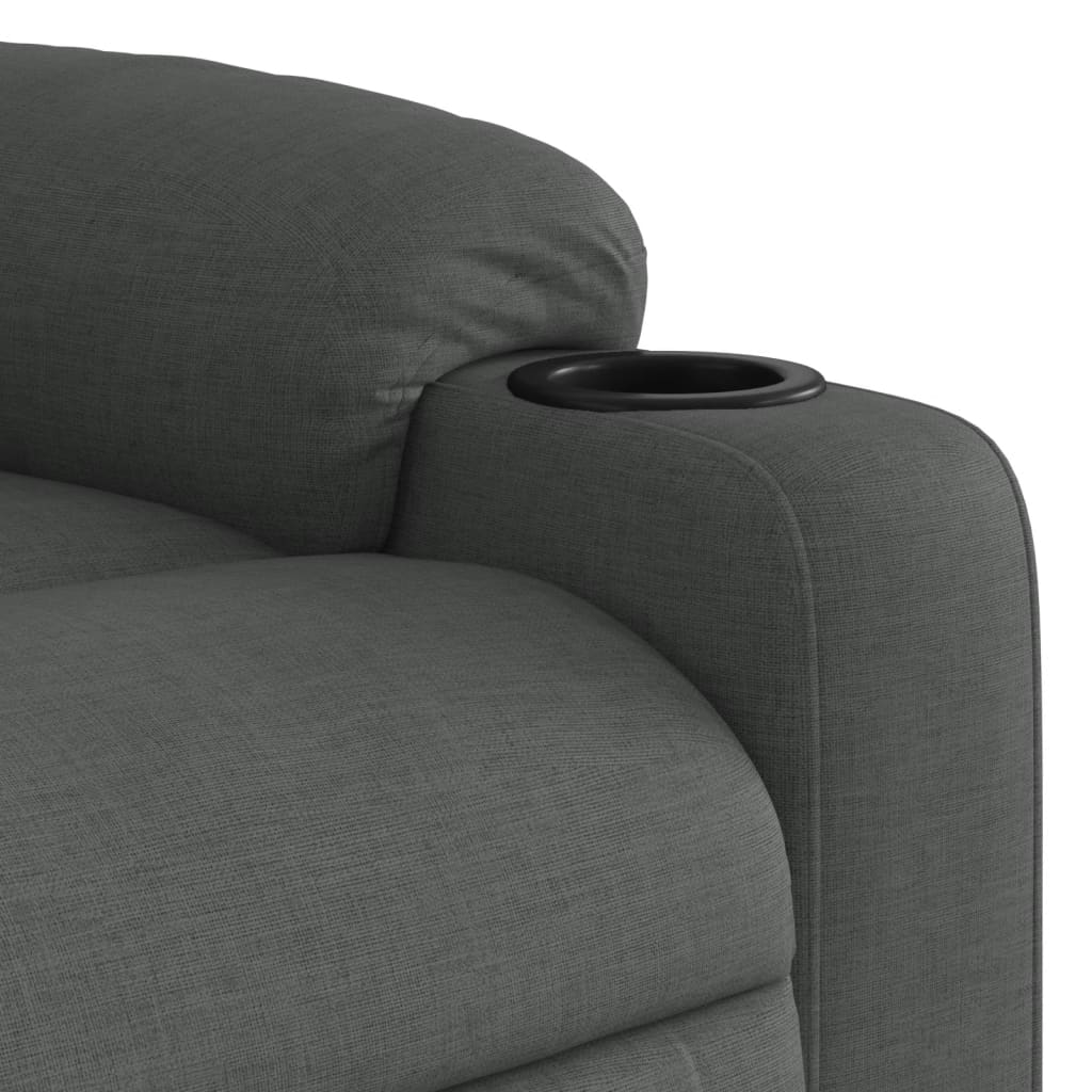 vidaXL Sillón reclinable de tela gris oscuro