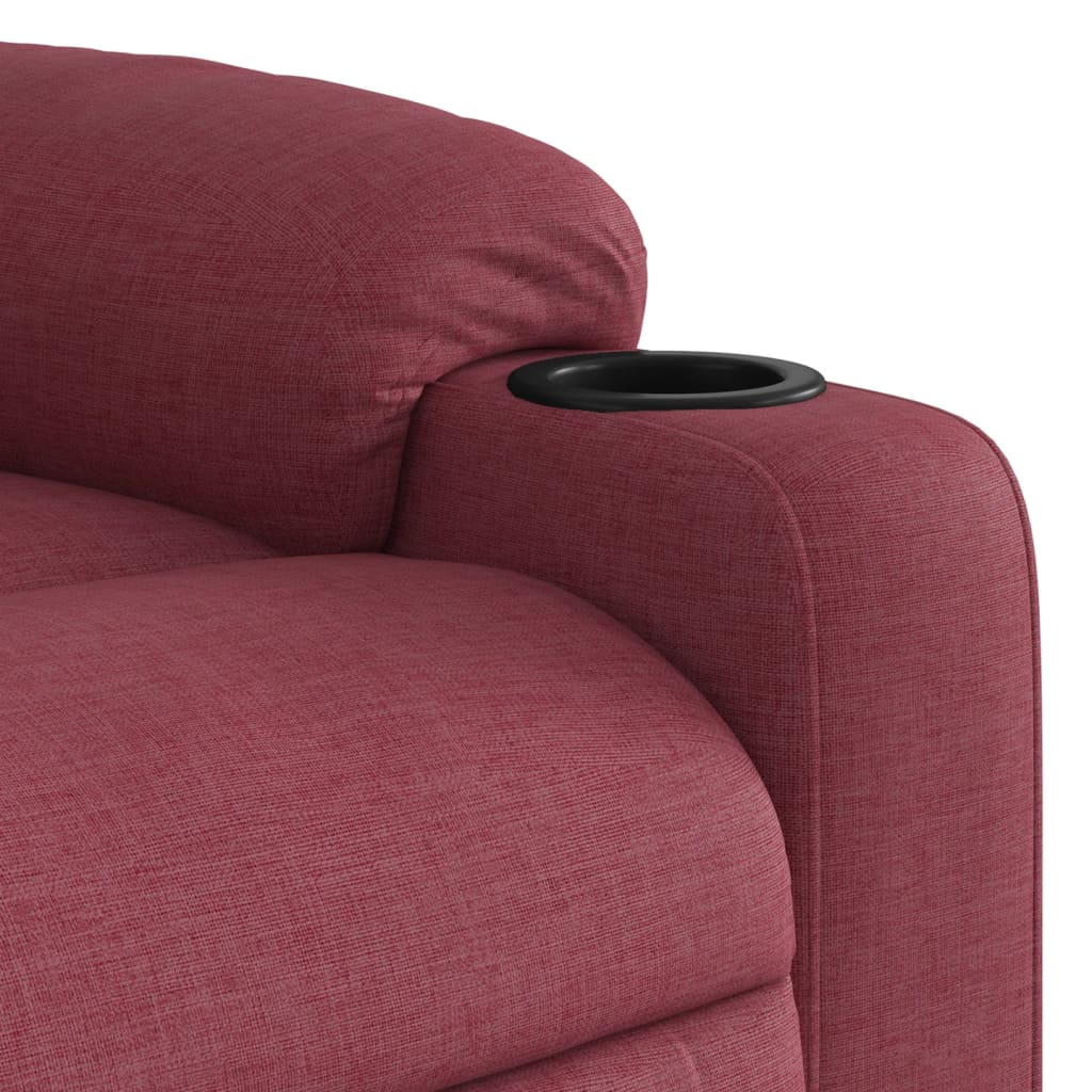 vidaXL Sillón reclinable de tela rojo tinto