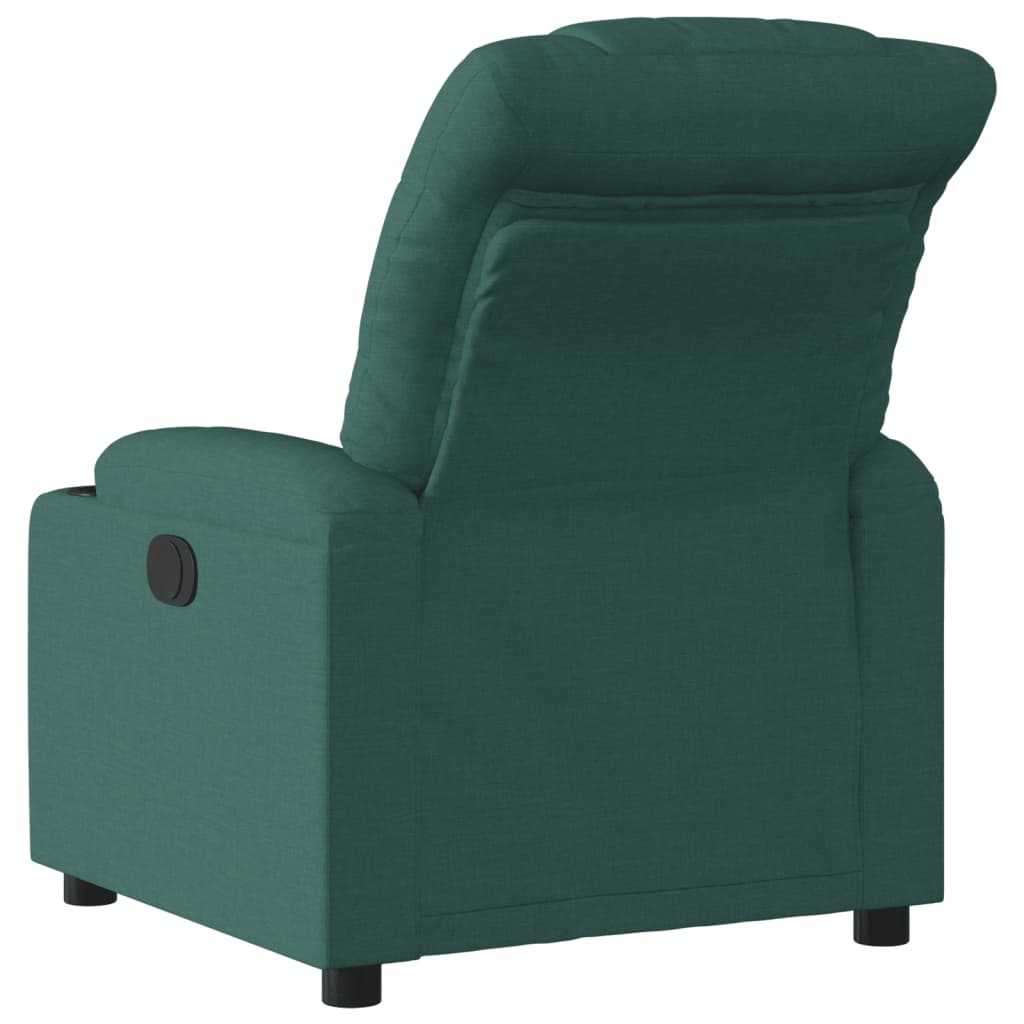 vidaXL Sillón reclinable de tela verde oscuro