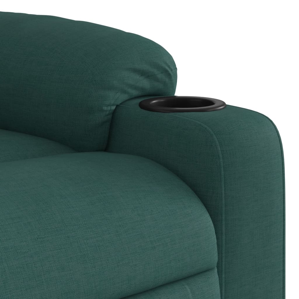 vidaXL Sillón reclinable de tela verde oscuro