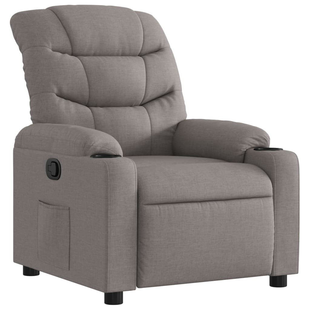 vidaXL Sillón reclinable de tela gris taupe