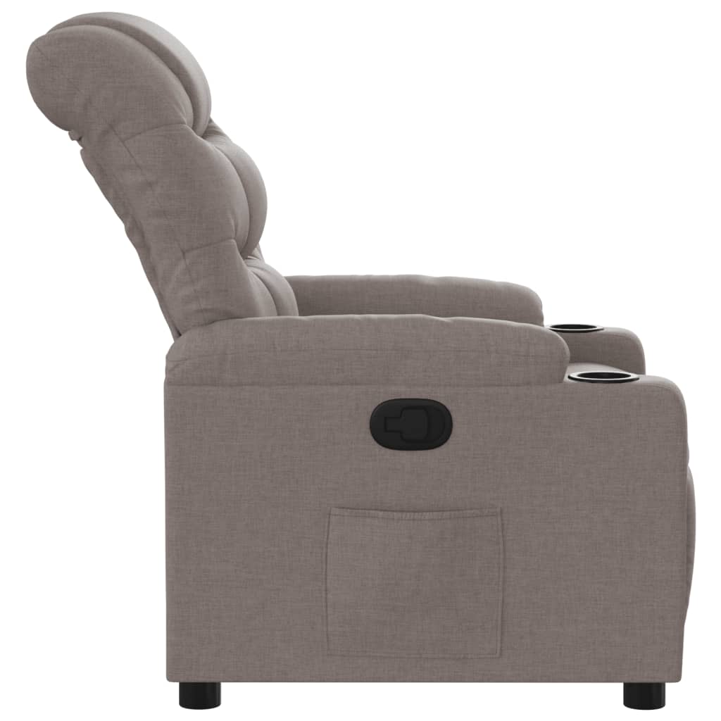 vidaXL Sillón reclinable de tela gris taupe