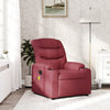 vidaXL Sillón de masaje reclinable de tela color vino tinto