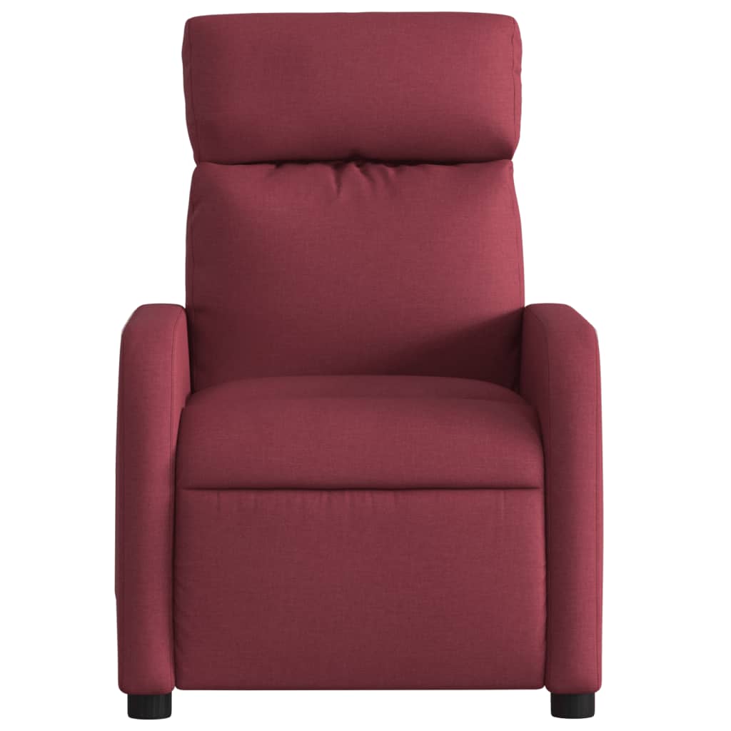 vidaXL Sillón reclinable de tela rojo tinto